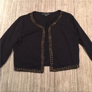 Black jacket with gold bead detail